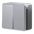 Выключатель двухклавишный Werkel W5020006 Gallant (серебряный) a052769