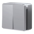 Выключатель двухклавишный Werkel W5020006 Gallant (серебряный) a052769