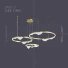 Кольцевые люстры и светильники HANNA B Тип E. Размер S (Три кольца) Lampatron 4417-14580