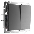 Выключатель двухклавишный проходной (графит матовый) werkel W1122064 a063100