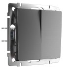 Выключатель двухклавишный проходной (графит матовый) werkel W1122064 a063100
