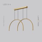 Реечный, рядный светильник LINNART COMBO 4 лампы. Цвет Латунь Lampatron linnart-combo-4-brass 7705-21603