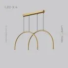 Реечный, рядный светильник LINNART COMBO 4 лампы. Цвет Латунь Lampatron linnart-combo-4-brass 7705-21603