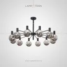 Люстра AIDA 12 плафонов. Цвет каркаса черный. Lampatron 2883-6879