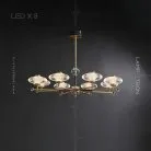 Люстра NICOL 8 ламп. Цвет Бронза + Красный Lampatron 5243-13373