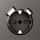 Накладка для розетки Schuko с зарядным устройством USB A+C, со шторками 16A 250В, матовый титан, Donel DS22945 S08