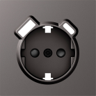 Накладка для розетки Schuko с зарядным устройством USB A+C, со шторками 16A 250В, матовый титан, Donel DS22945 S08