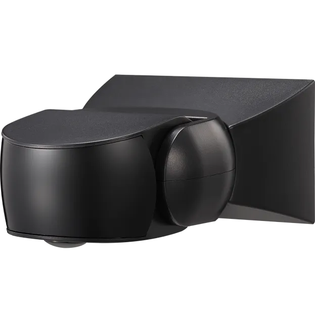 Датчик движения настенный, уличный, 3-х пров., обзор 180º/360º, макс.1200 Вт., черный+черная линза, IP65 Donel DS16BB DS