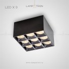 Точечный свет CUP 9 ламп. Цвет Черный. 6000K Lampatron 5097-12981