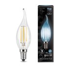 Лампа Gauss 104801209 филаментная E14 9W 4100К свеча на ветру прозрачная Filament Candle