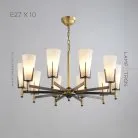 Люстра FABRICIO 10 ламп Lampatron 7283-20080