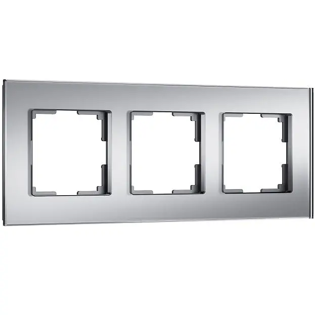 Рамка на 3 поста (серебряный, стекло soft-touch) Werkel W0033106 Senso a064570