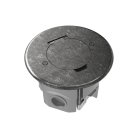 Лючок Surface 2 мод. (1 мод. 45х45 мм.), круглый, круглая крышка, оцинкованная сталь, IP44 Donel DFB2ZRNFA DFB