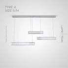 Реечный, рядный светильник BERTOLDA TRIO Тип A. Размер M. Цвет Хром Lampatron 7203-19737