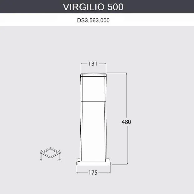 Наземный светильник IP55 Fumagalli DS3.563.000.WYF1R Virgilio