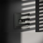 Розетка телевизионная встраиваемая TV+RJ45 кат. 6, (титан) Voltum VLS060706 S70