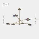 Люстра MILIAN CH 6 ламп. Цвет Латунь + Дымчатый Lampatron 6940-19035