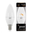 Лампа Gauss 103101107-D диммируемая E14 7W 3000K свеча матовая Умные лампы