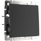 Перекрестный переключатель одноклавишный Werkel W1113008 (черный матовый) a051611