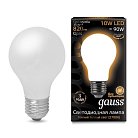 Лампа Gauss 102202110 филаментная E27 10W 2700К груша матовая Filament A60