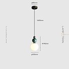 Подвесной светильник SONDRE 1 подвес. Цвет зеленый мрамор + черный Lampatron f-sondre-black-green 8912-25214