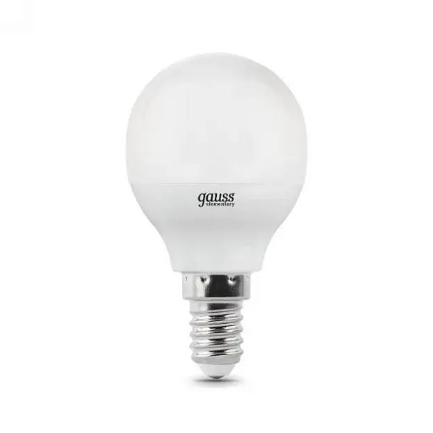 Лампа Gauss 53120 E14 10W 4100K шар матовый Elementary Лампа Gauss 53120 E14 10W 4100K шар матовый Elementary