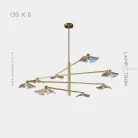 Люстра MILIAN CH 8 ламп. Цвет Латунь + Прозрачный Lampatron 6940-19040
