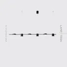 Реечный, рядный светильник SUNSHINE LONG 6 плафонов. Цвет черный Lampatron 1665-2718