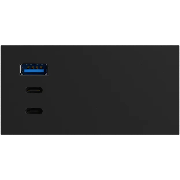 USB зарядное устройство, 100W, Type A + C + C, 4 мод., черн. матовая (90х45мм) Donel DUSB100WANM 45х45