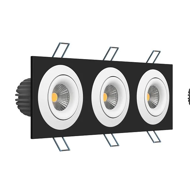 Встраиваемый поворотный светодиодный светильник Ledron LH07SB-R SQ3 Black-White