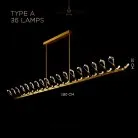 Реечный, рядный светильник GLORIOLE UP DOWN LINE Тип A (Кристаллы — Вверх). 36 LED. Lampatron gloriole-up-down-line-a-36 9126-25977