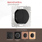 Выключатель двухклавишный, 10AX 250V Arte Milano 202.30-2.black am
