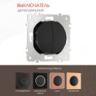 Выключатель двухклавишный, 10AX 250V Arte Milano 202.30-2.black am