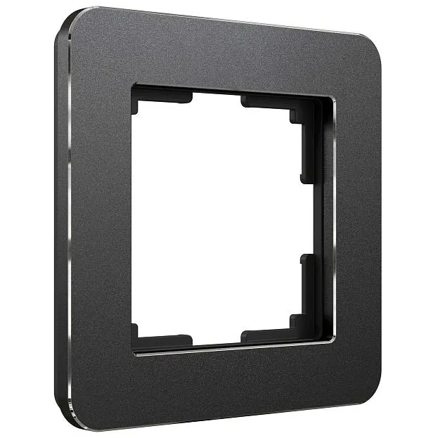 Рамка на 1 пост Werkel W0012608 Platinum черный алюминий a059211 Рамка на 1 пост Werkel W0012608 Platinum черный алюминий a059211