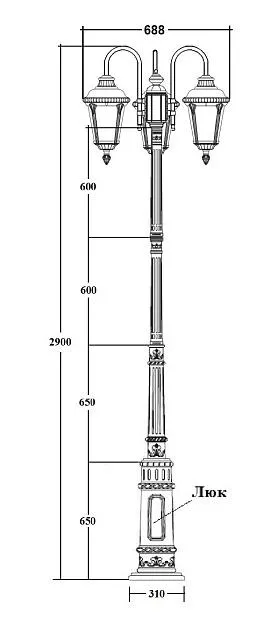 Наземный фонарь Oasis Light 79760SB 10 down E7 Gb MUNICH 2S
