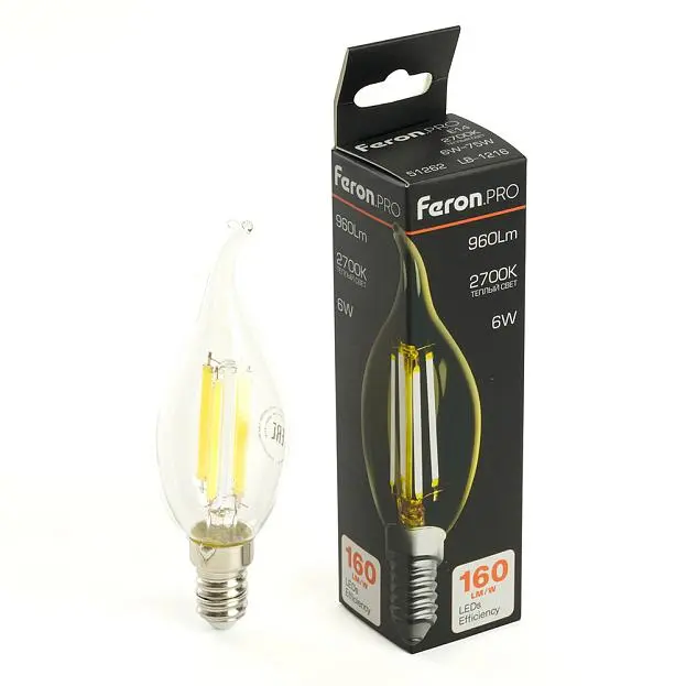 Лампа светодиодная Свеча на ветру E14 960LM 6W 175-265V 2700K Feron 51262 LB-1216 Лампа светодиодная Свеча на ветру E14 960LM 6W 175-265V 2700K Feron 51262 LB-1216