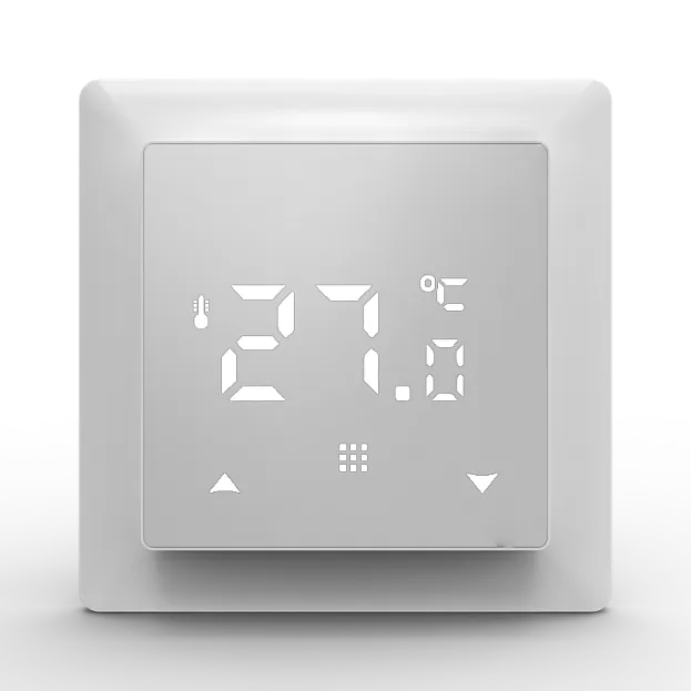 Термостат с датчиком пола с Wi-Fi, программируемый через приложение,16 A, 55*55 мм, белое стекло Donel DTEF16WS-WiFi Европа Термостат с датчиком пола с Wi-Fi, программируемый через приложение,16 A, 55*55 мм, белое стекло Donel DTEF16WS-WiFi Европа