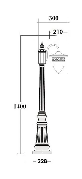 Наземный фонарь Oasis Light 87211L/18 Gb KRAKOV 1 L