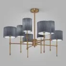 Потолочный светильник с тканевыми абажурами Eurosvet 60162/8 латунь a065666 Notturno