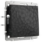 Выключатель одноклавишный проходной Werkel W1212008 (черный) Hammer a052055