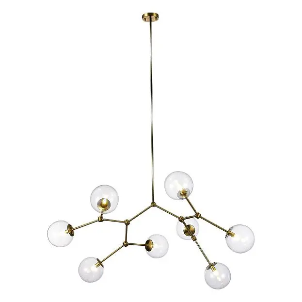Потолочная люстра на штанге Золотистый/Прозрачный E14 8*40W ST Luce SL1506.203.08 Chieti Потолочная люстра на штанге Золотистый/Прозрачный E14 8*40W ST Luce SL1506.203.08 Chieti