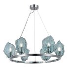 Подвесная люстра ST Luce Portici SL1175.113.06 Хром/Светло-голубой E14 6*40W
