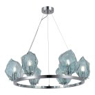Подвесная люстра ST Luce Portici SL1175.113.06 Хром/Светло-голубой E14 6*40W