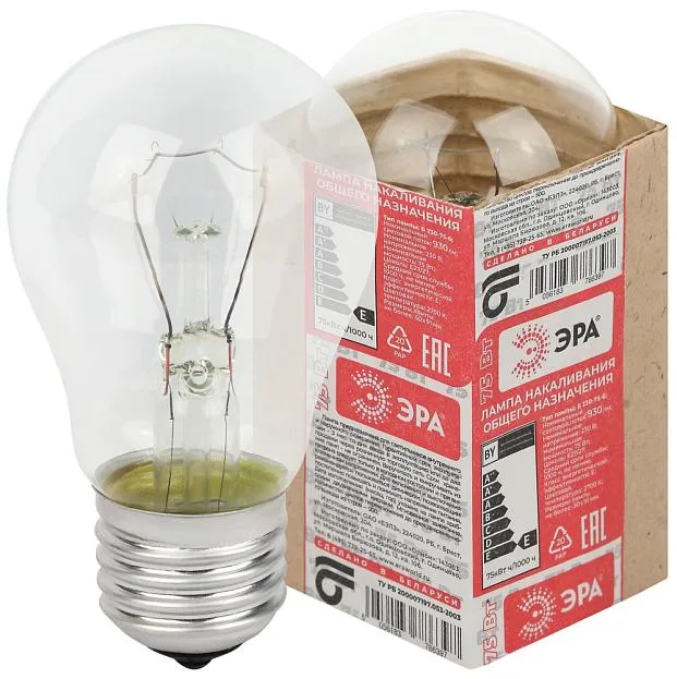 Лампочка накаливания ЭРА Б230-75-6