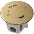 Лючок Surface 2 мод. (1 мод. 45х45 мм.), круглый, круглая крышка, золото, IP44 Donel DFB2ZRG DFB