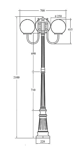 Наземный фонарь Oasis Light 88209SB/10 Bl GLOBO S