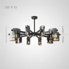 Люстра JANICE CH 10 ламп. Цвет Черный Lampatron 7401-20450