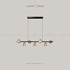Реечный, рядный светильник KENDRA Цвет Латунь + Черный. 7 ламп Lampatron 4089-10085