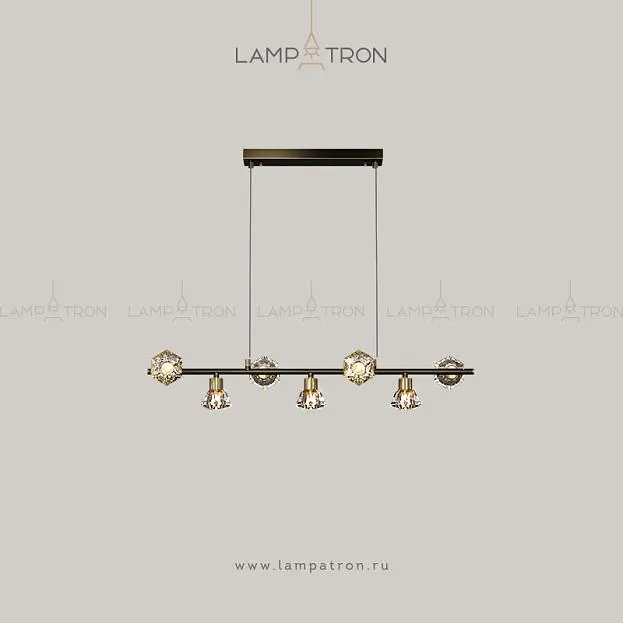 Реечный, рядный светильник KENDRA Цвет Латунь + Черный. 7 ламп Lampatron 4089-10085 Реечный, рядный светильник KENDRA Цвет Латунь + Черный. 7 ламп Lampatron 4089-10085