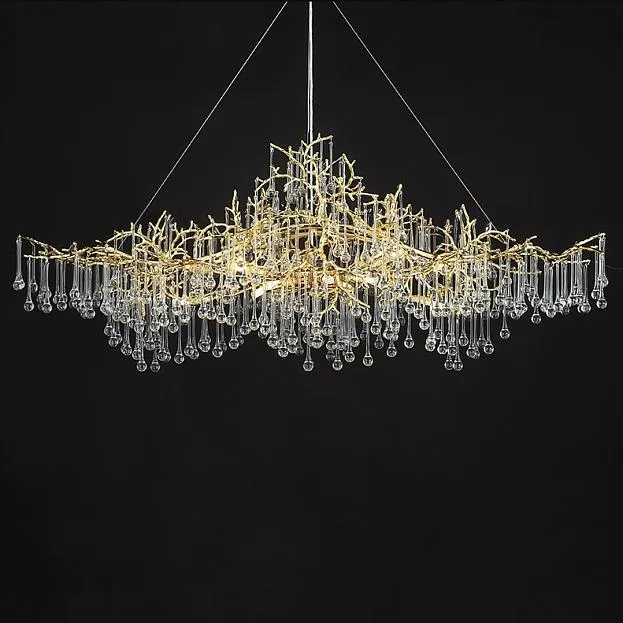 Подвесная люстра WATERDROPS WIDE D135 Gold ImperiumLoft 310695-01 f-waterdrops-wide01